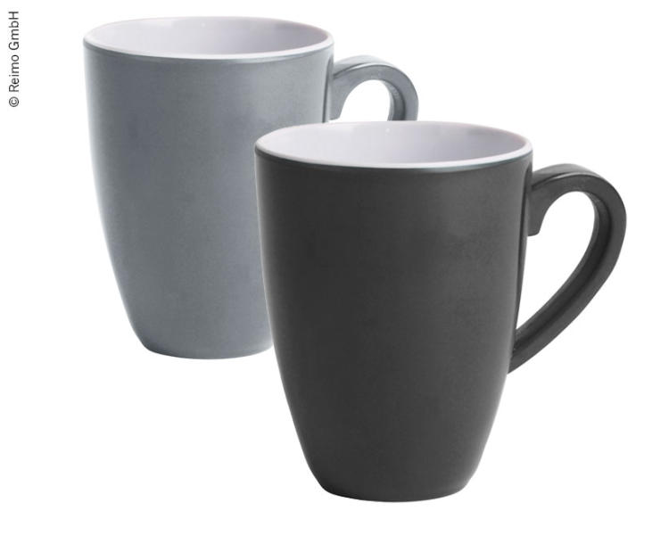 Купить онлайн Набор меламиновых чашек CANNES, набор из 2, серый и антрацит