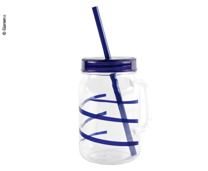 Купить онлайн Питьевая чашка с соломой TWIST синего цвета, 550мл