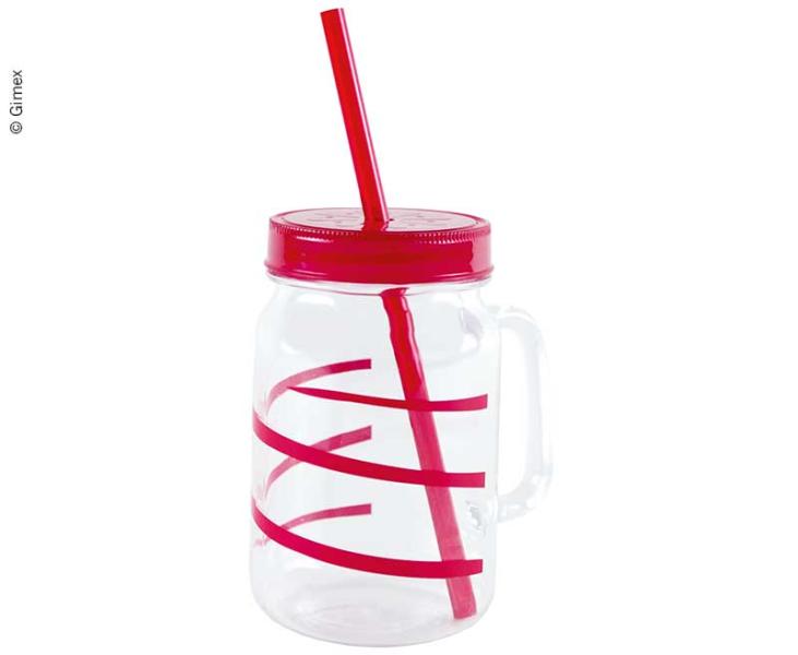 Купить онлайн Питьевая чашка с соломой TWIST красная, 550мл