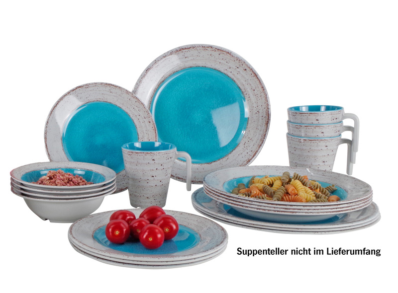 Купить онлайн Набор посуды из 16 предметов Casa Grey, Casa Caribbean и Casa Terracotta