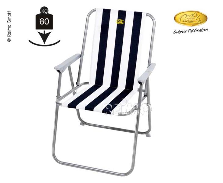 Купить онлайн Кемпинговое кресло Sun Relax, бело-голубое, грузоподъемность до 80 кг