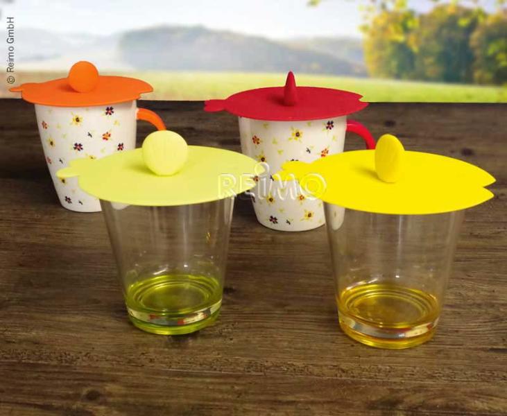 Купить онлайн Силиконовая крышка для стакана или чашки, дизайн рыбы, 4 шт., включая держатель для чайных пакетиков