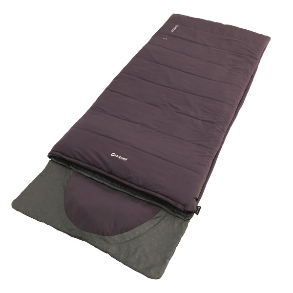 Купить онлайн Спальный мешок-одеяло Contour Dark Purple, 220x85см, встроенная подушка