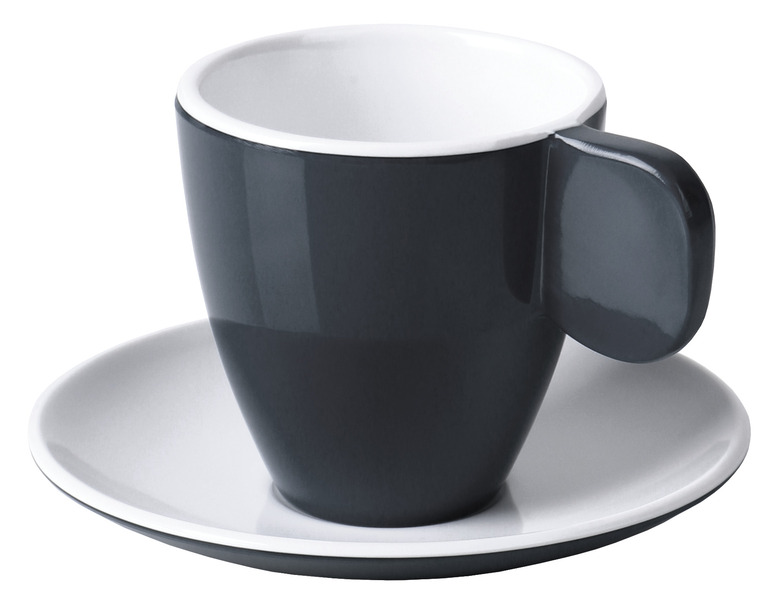 Купить онлайн Набор чашек для эспрессо Camp4 из меламина, 2 шт., антрацитовый/белый