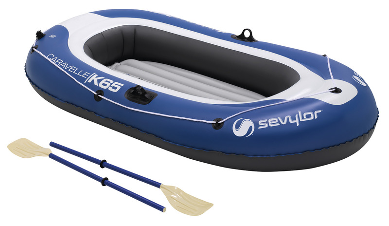 Купить онлайн Весельная лодка CARAVELLE K65, синяя, двухместная.