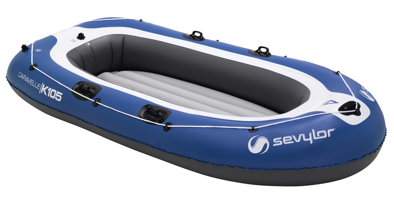 Купить онлайн Весельная лодка CARAVELLE K105 синяя трехместная