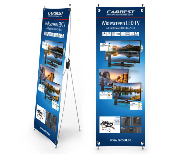 Купить онлайн Carbest X-Banner - дизайн: телевизор, немецкий, размер: 60x180см