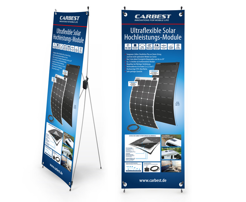 Купить онлайн Carbest X-Banner - мотив: солнечная панель, немецкий язык, размер: 60x180см