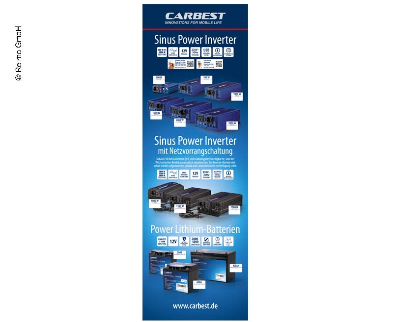 Купить онлайн Мотив баннера Carbest X: инвертор, литиевая батарея, немецкий язык, размер: 60x180см