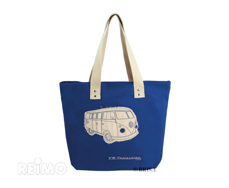 Купить онлайн VW Collection Canvas Shopper Bag, синий, размеры 40x35x10см