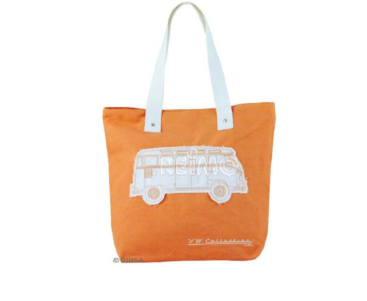 Купить онлайн Холщовая сумка-шоппер VW Collection оранжевого цвета, 40 x 35 x 10 см