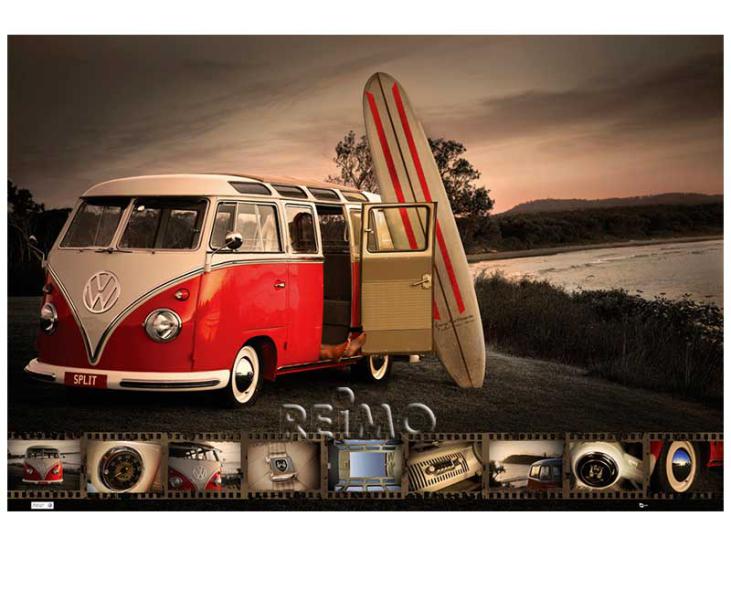 Купить онлайн 20 макси-постеров VW Collection: VW Bus Surfboard