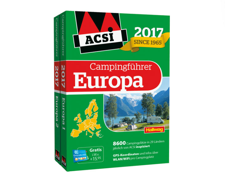 Купить онлайн ACSI Camping Guide Europe 2017