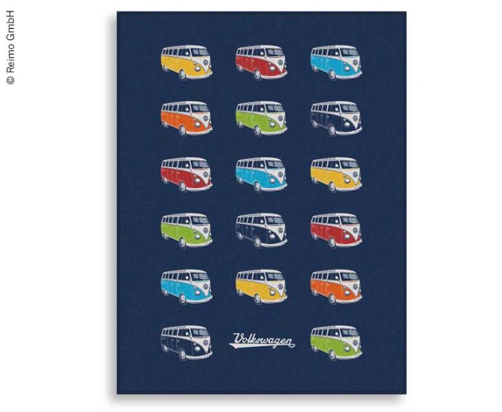Купить онлайн Флисовое одеяло VW Collection BULLI PARADE, синее, 150x200см