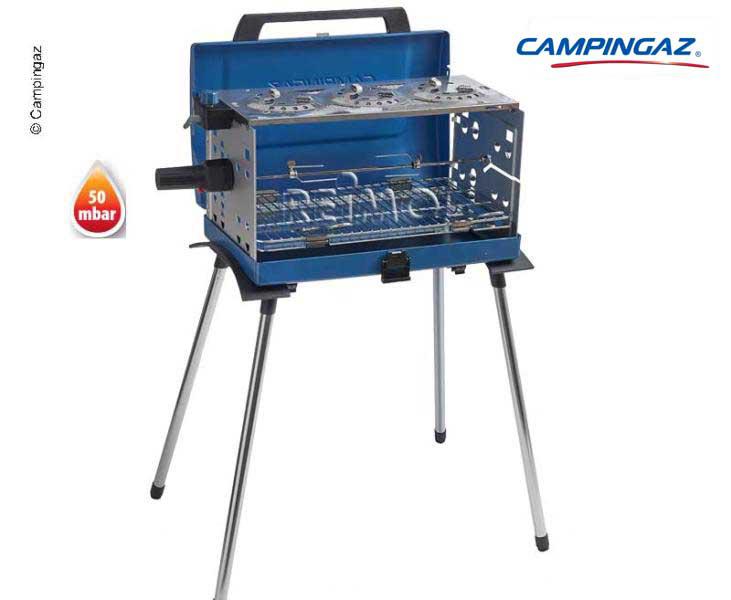 Купить онлайн Газовый гриль, переносной, 3 пламени, с мотором гриля, 50 мбар