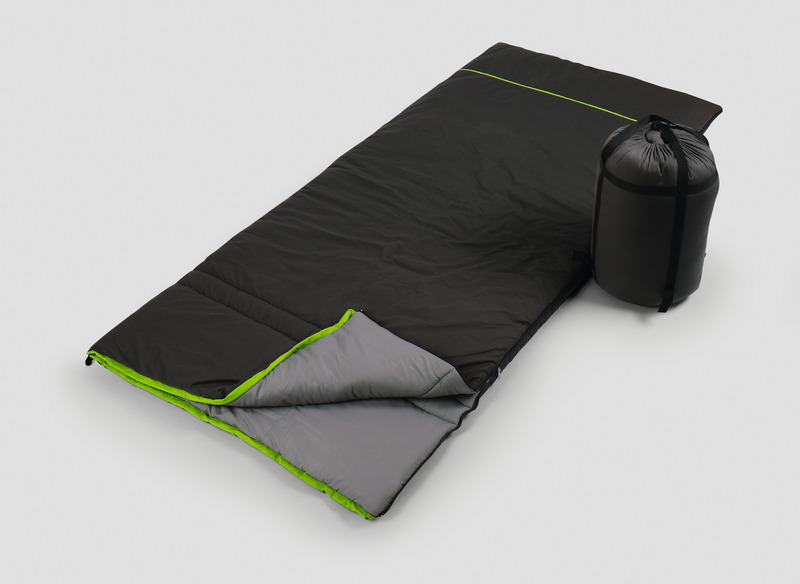 Купить онлайн Спальный мешок-одеяло JASPER 210x90см, серый/салатовый