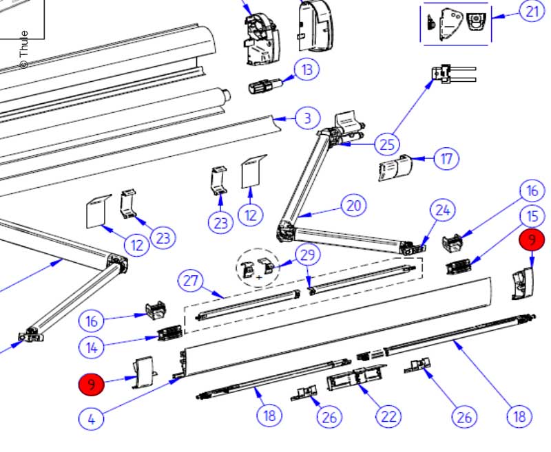 Купить онлайн Заглушка LH+RH Leadrail5200