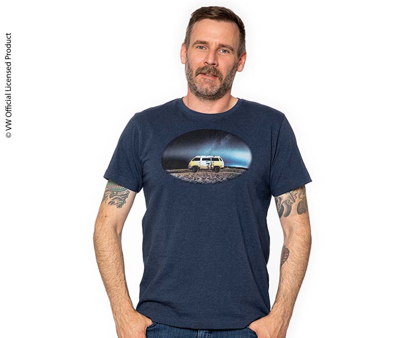 Купить онлайн Мужская футболка, цвет темно-синий меланж